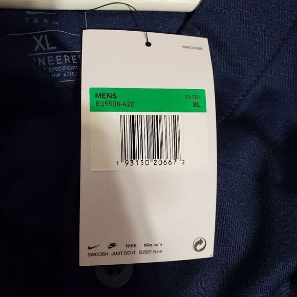 Nike Men's Baseball Stock Vapor Select Full-Button Jersey XLARGE Blue BQ5508-420 - Picture 4 of 7